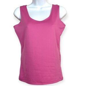 A’nue Ligne Pink Knit Tank Top Shell Size Medium Travel Capsule Summer Casual